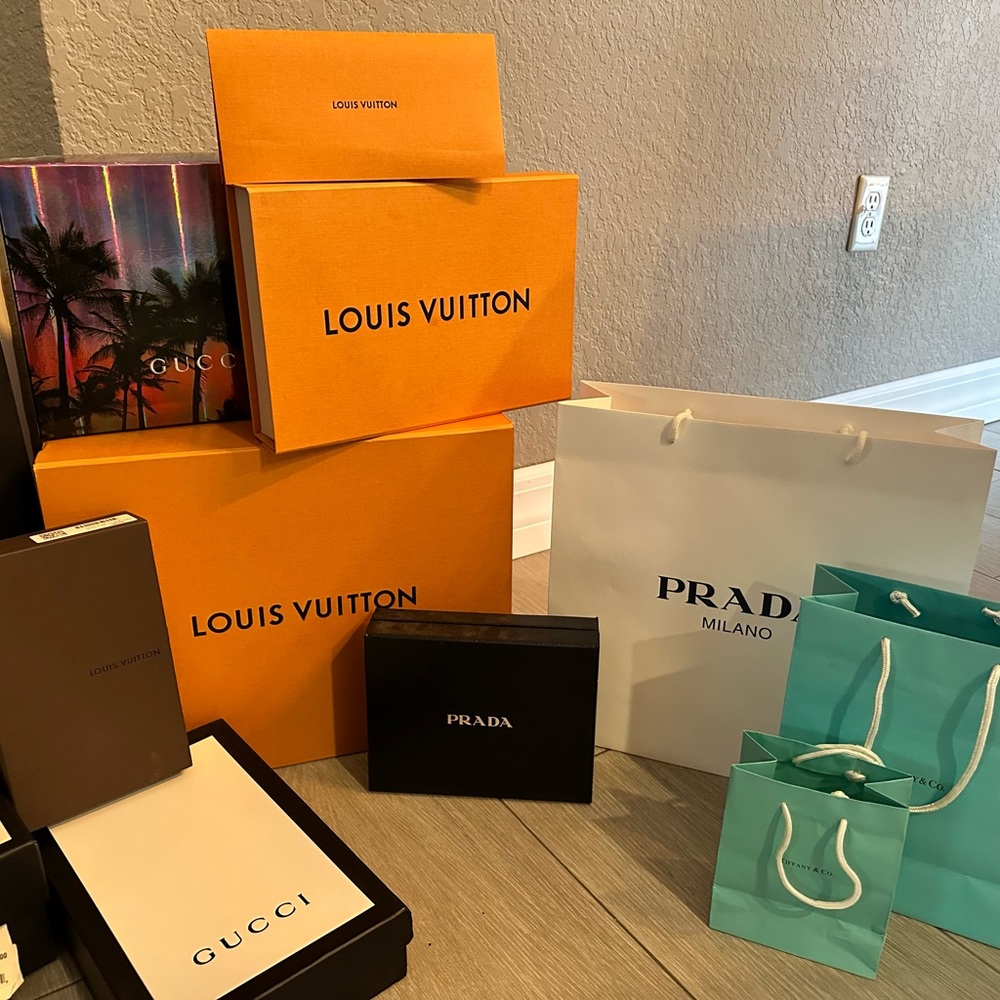 Different kinds of bags and boxes